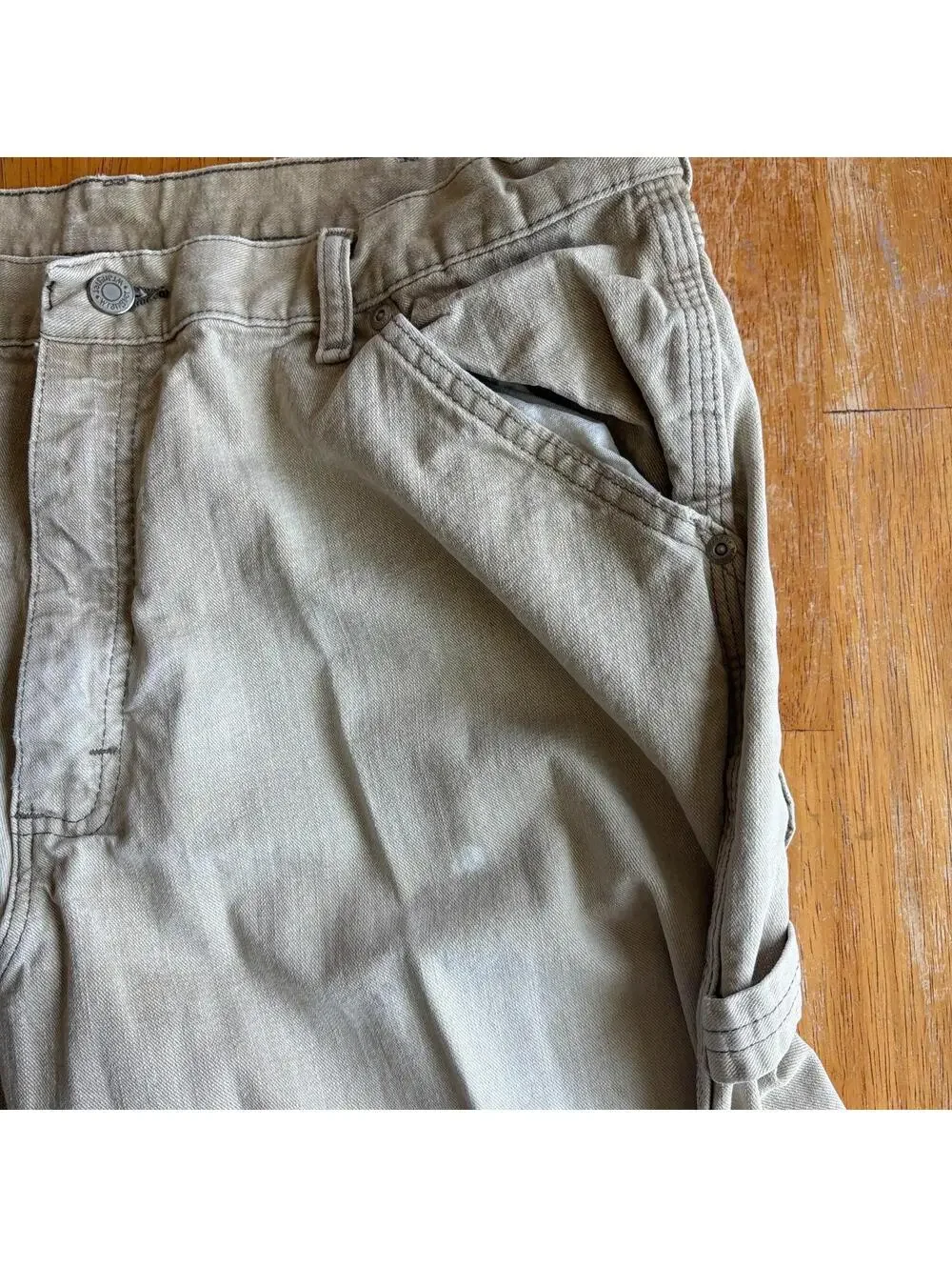 Carpenter Workwear Pants Wrangler 36x30 Fits Like 35X31 Tan Utility Straight Leg
